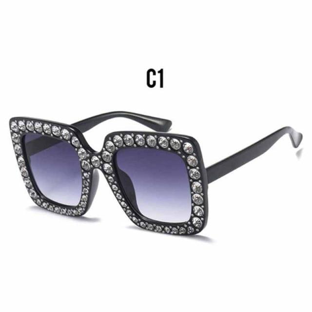 Oversized Diamond Square Sunglasses for Women – Retro