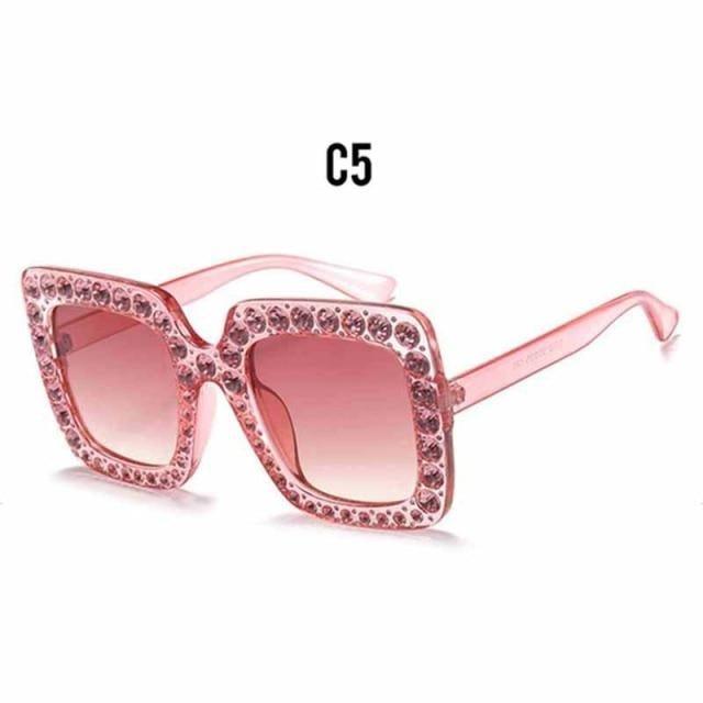 Oversized Diamond Square Sunglasses for Women – Retro