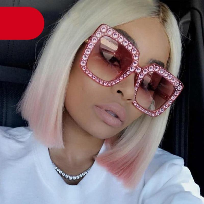 Oversized Diamond Square Sunglasses for Women – Retro