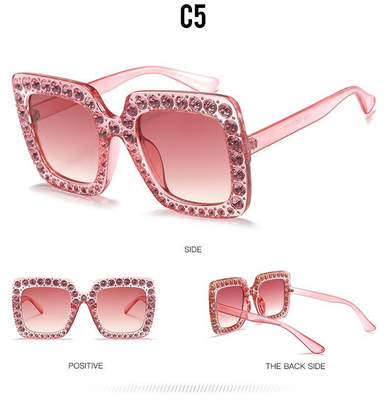 Oversized Diamond Square Sunglasses for Women – Retro