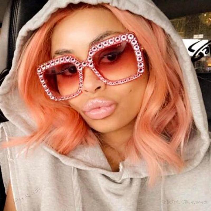 Oversized Diamond Square Sunglasses for Women – Retro