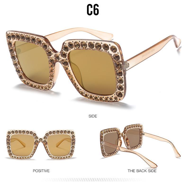 Oversized Diamond Square Sunglasses for Women – Retro
