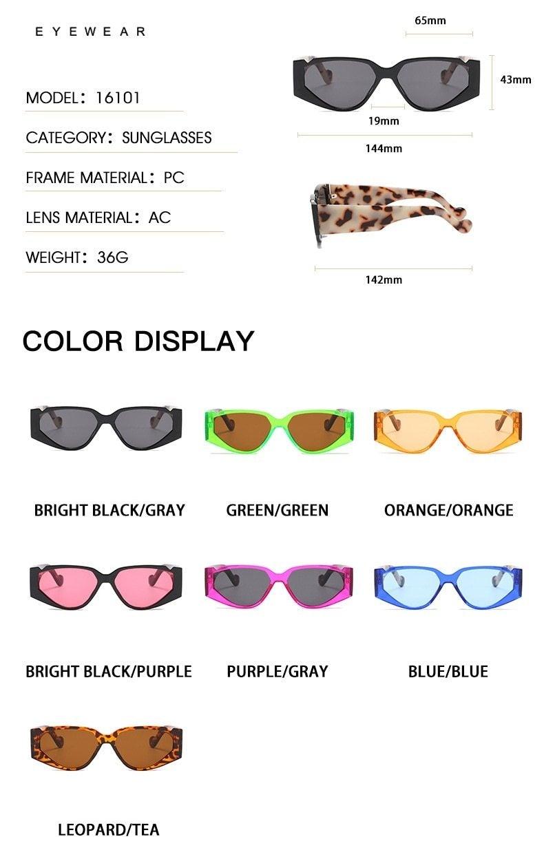 Polarized Oversized Cat Eye Sunglasses – Colorful Retro Triangle Frame