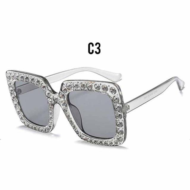 Oversized Diamond Square Sunglasses for Women – Retro