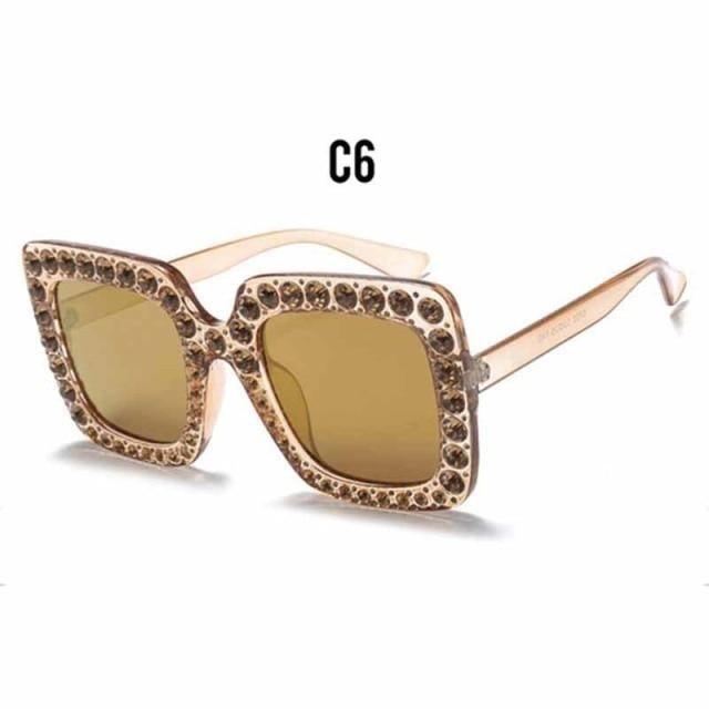 Oversized Diamond Square Sunglasses for Women – Retro