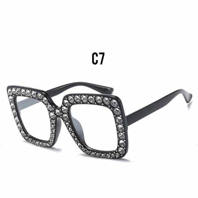 Oversized Diamond Square Sunglasses for Women – Retro