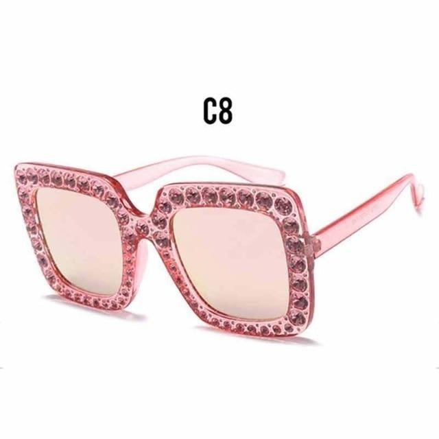 Oversized Diamond Square Sunglasses for Women – Retro
