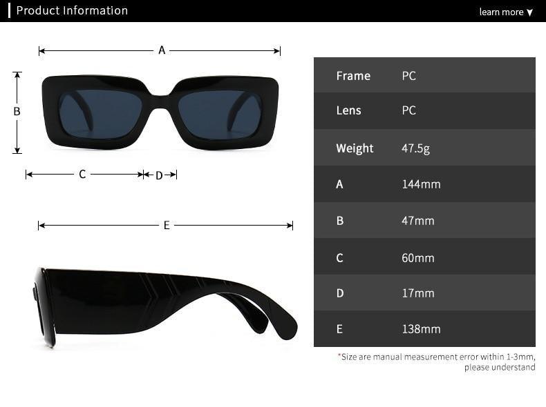 Oversized Square Sunglasses – Snake Pattern Frame Unisex