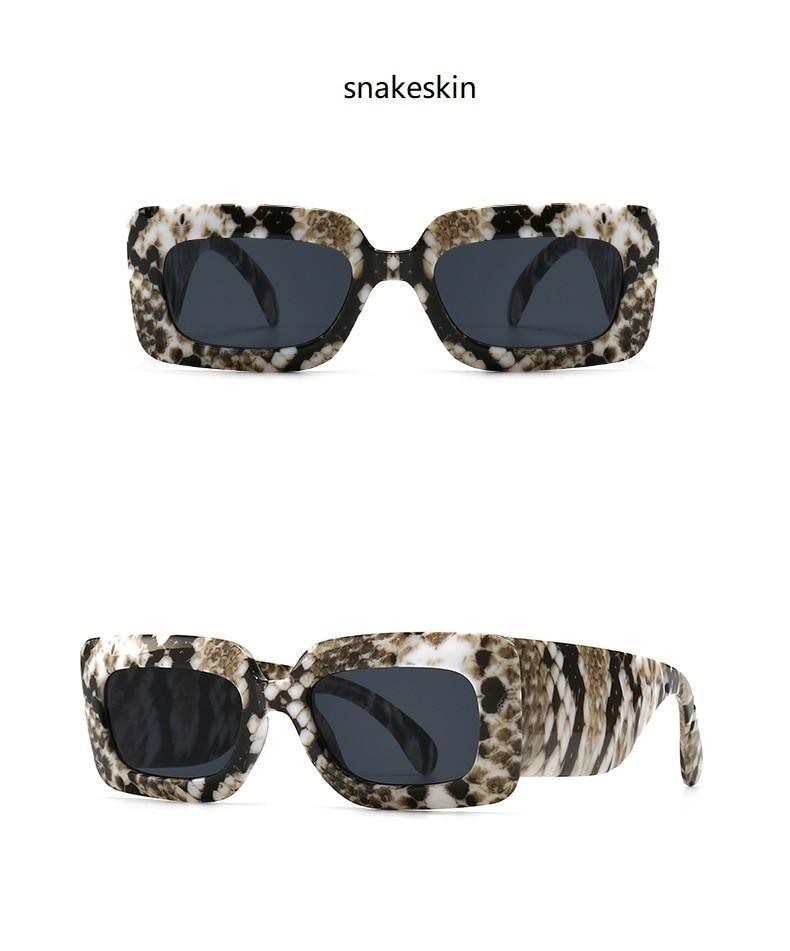 Oversized Square Sunglasses – Snake Pattern Frame Unisex