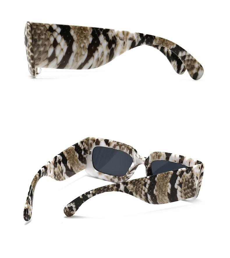 Oversized Square Sunglasses – Snake Pattern Frame Unisex