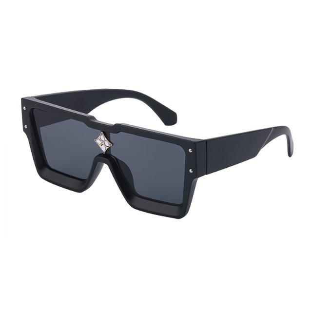 Oversized Rimless Flat Top Sunglasses UV400 Women