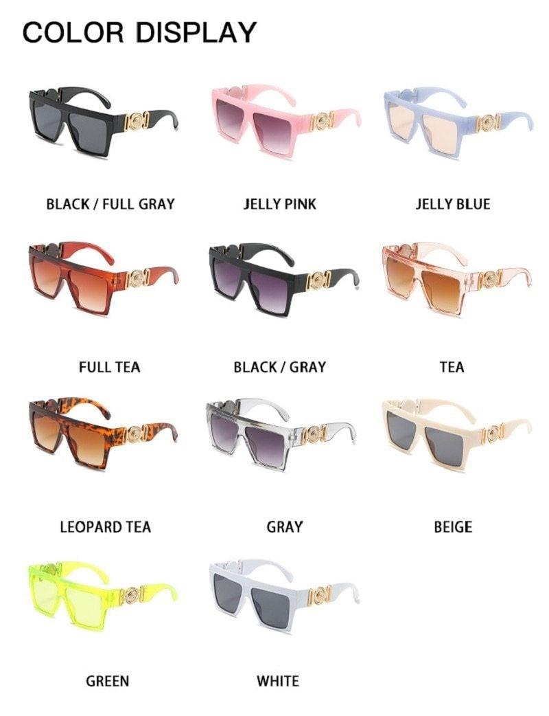 Flat Top Oversized Square Sunglasses – Vintage Women