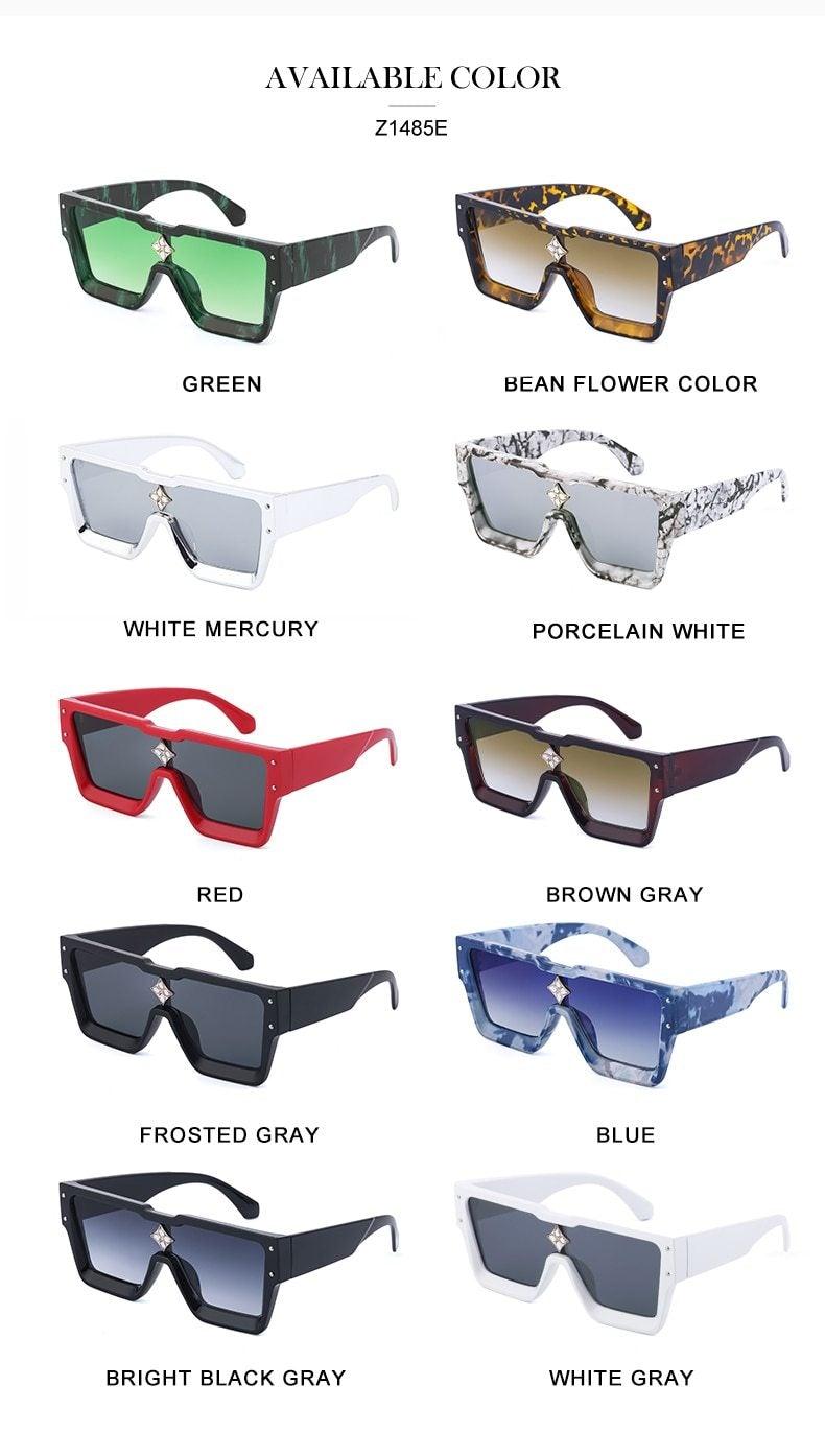 Oversized Square Sunglasses – Large Silver Mirror Frame Women's