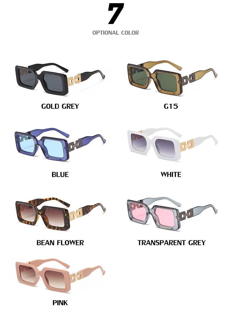 Hip Hop Square Sunglasses – Retro Branded Small Frame Women's