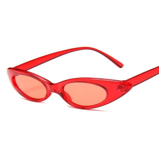 Narrow Pointy Cat Eye Sunglasses – Vintage Retro Women's Oval Frame