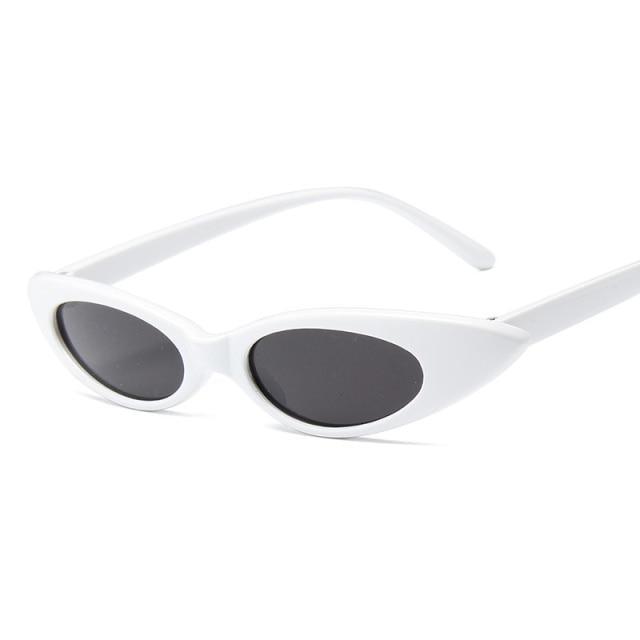 Narrow Pointy Cat Eye Sunglasses – Vintage Retro Women's Oval Frame