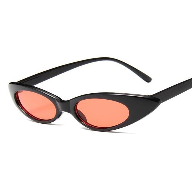 Narrow Pointy Cat Eye Sunglasses – Vintage Retro Women's Oval Frame