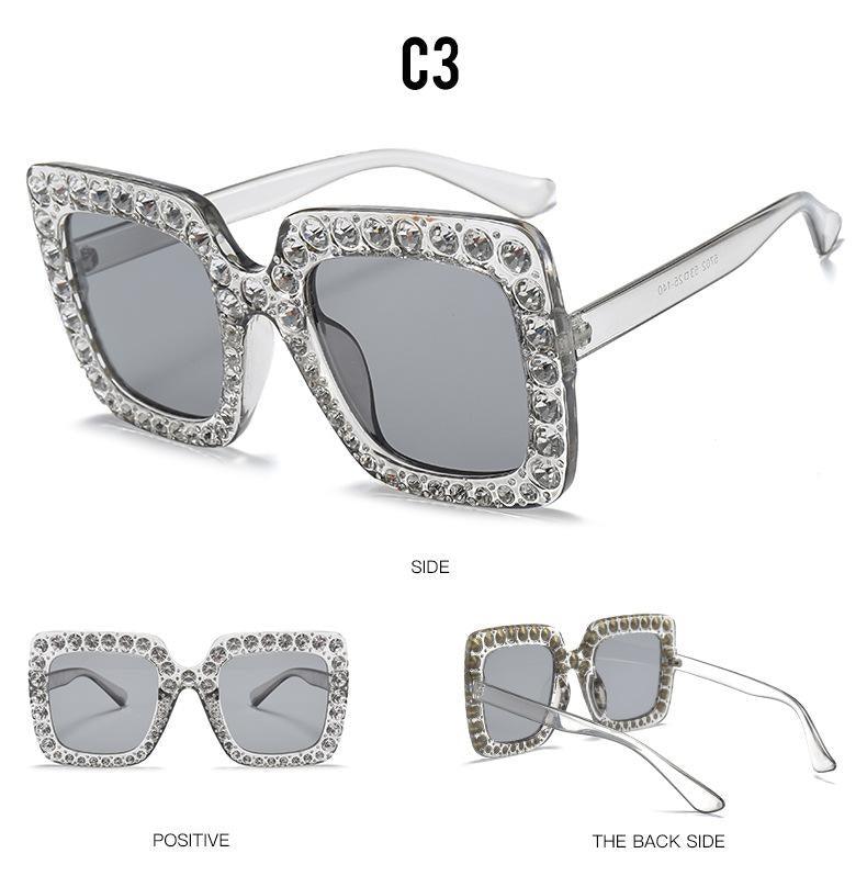 Oversized Diamond Square Sunglasses for Women – Retro