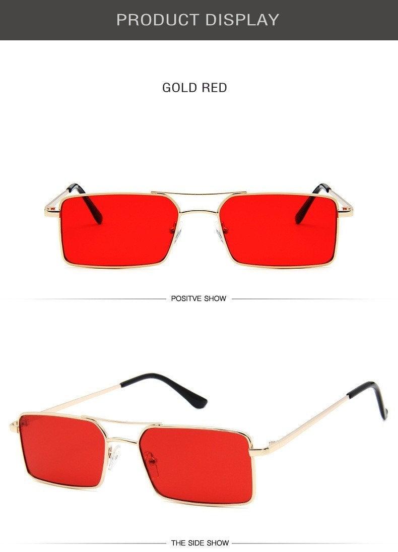 Retro Summer Rectangle Sunglasses – Lightweight Metal Frame Women's