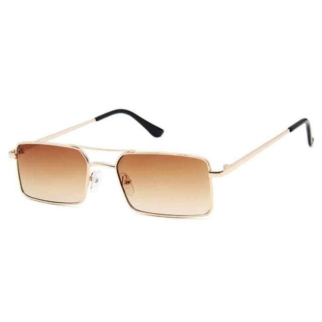 Retro Summer Rectangle Sunglasses – Lightweight Metal Frame Women's