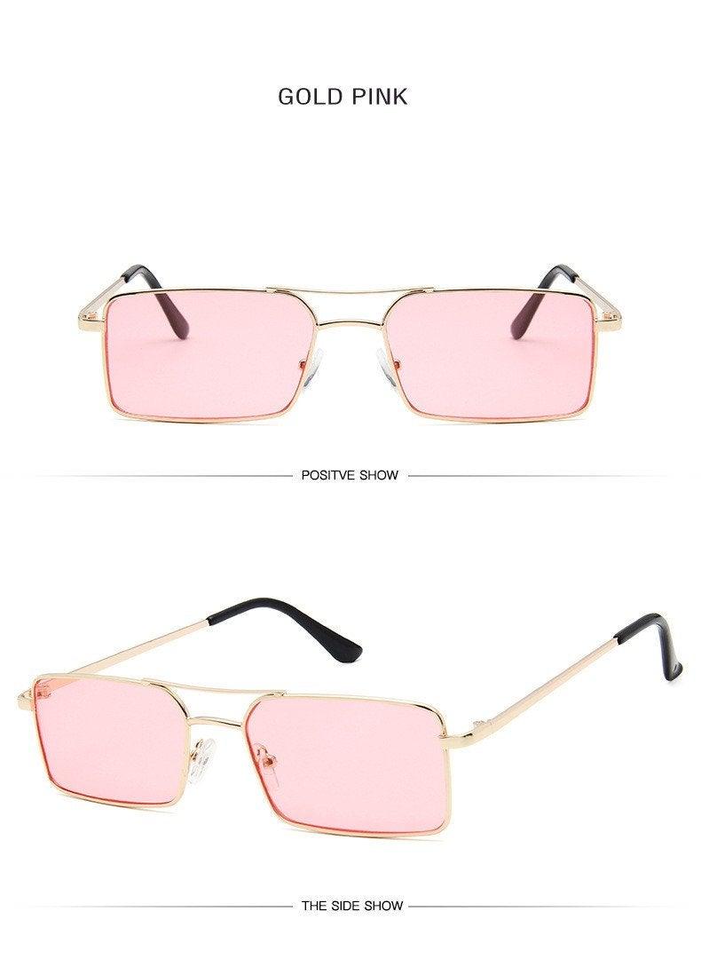 Retro Summer Rectangle Sunglasses – Lightweight Metal Frame Women's