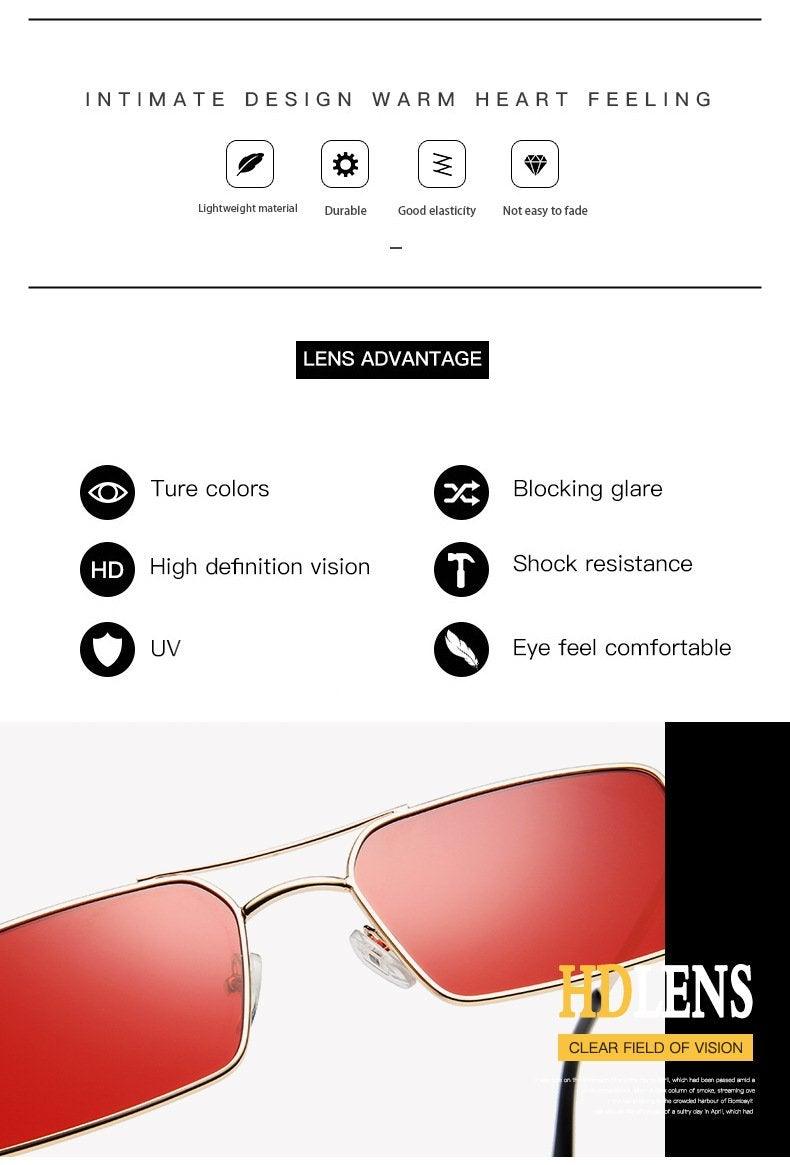Retro Summer Rectangle Sunglasses – Lightweight Metal Frame Women's