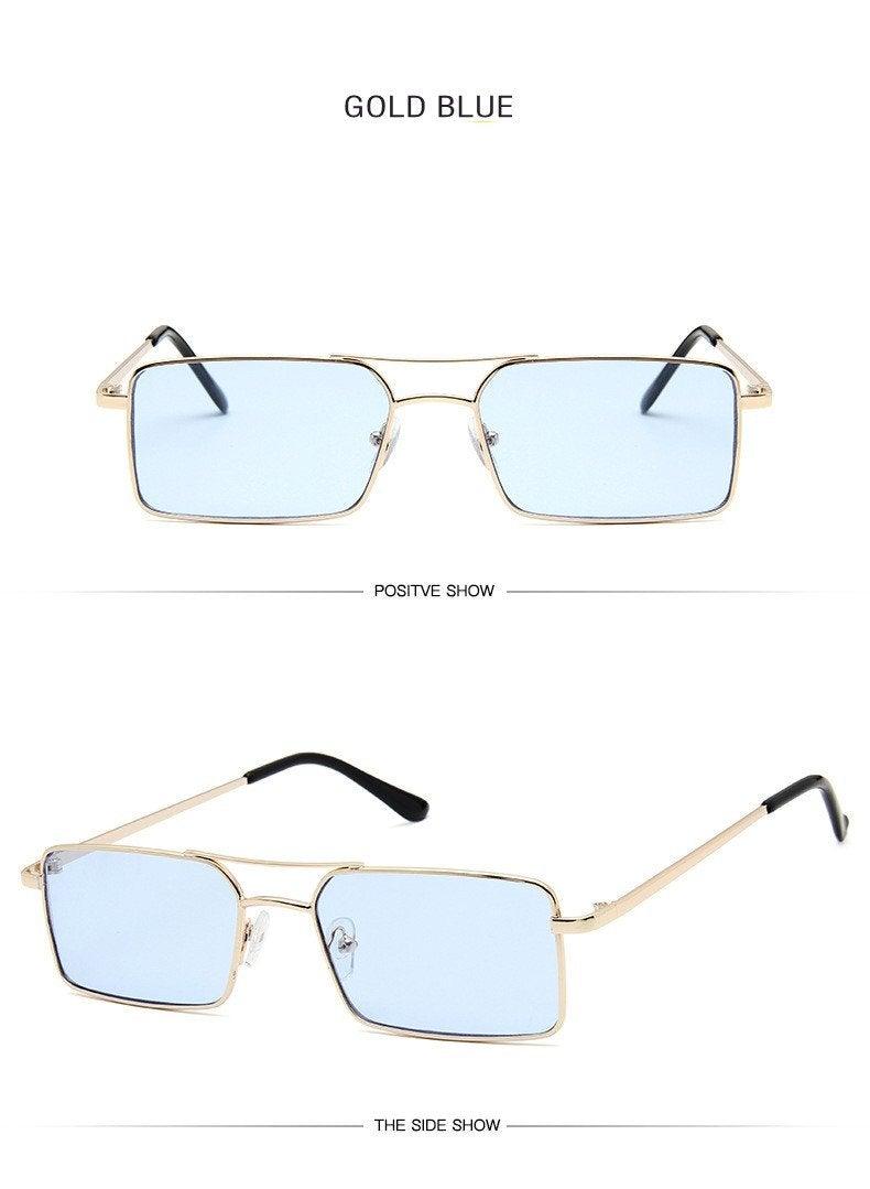 Retro Summer Rectangle Sunglasses – Lightweight Metal Frame Women's