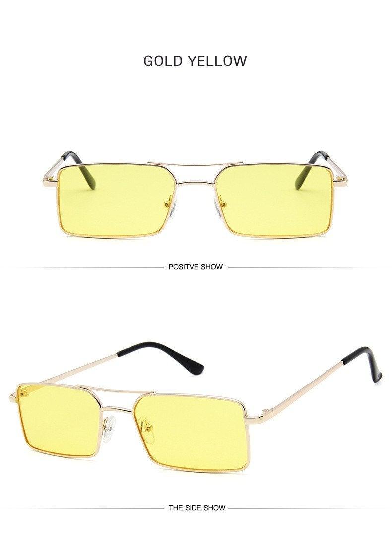 Retro Summer Rectangle Sunglasses – Lightweight Metal Frame Women's