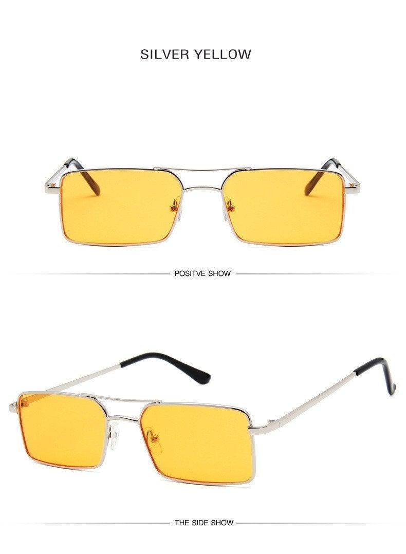 Retro Summer Rectangle Sunglasses – Lightweight Metal Frame Women's