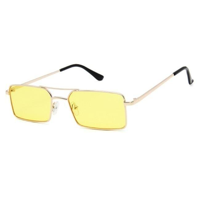Retro Summer Rectangle Sunglasses – Lightweight Metal Frame Women's