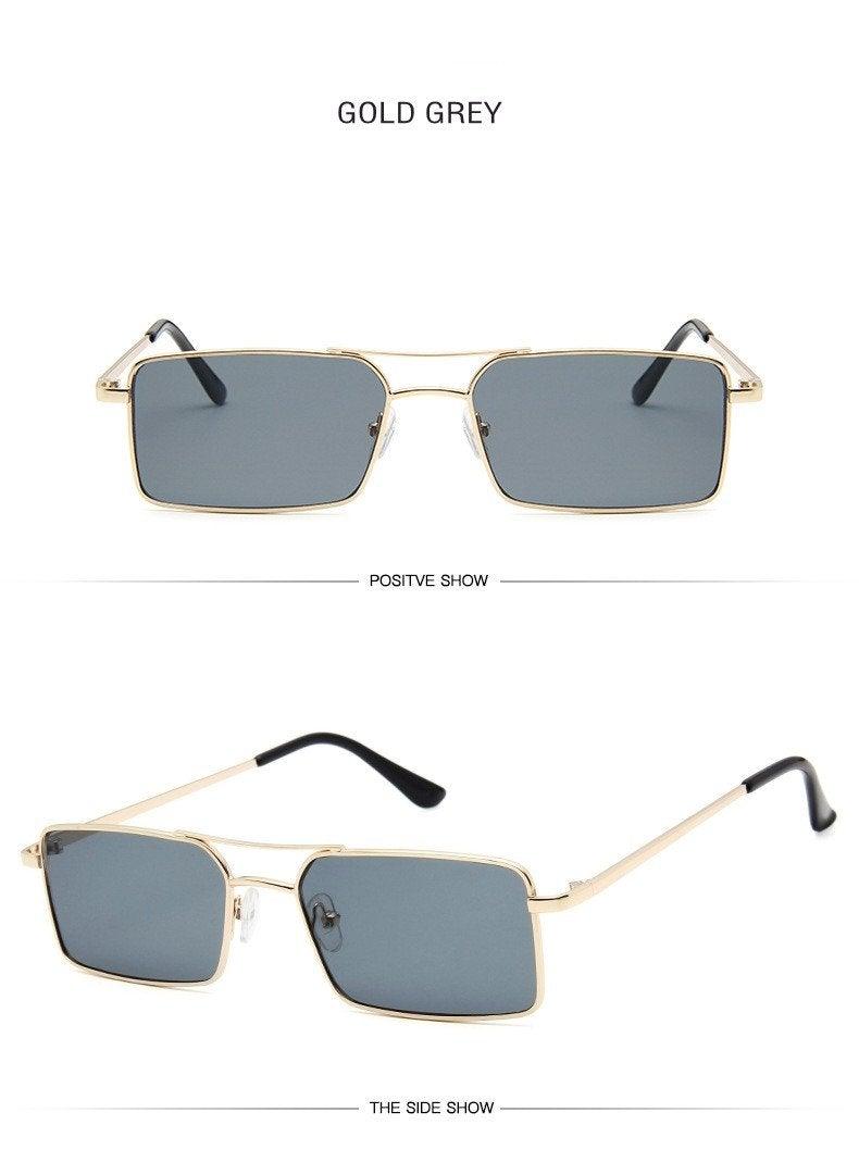 Retro Summer Rectangle Sunglasses – Lightweight Metal Frame Women's