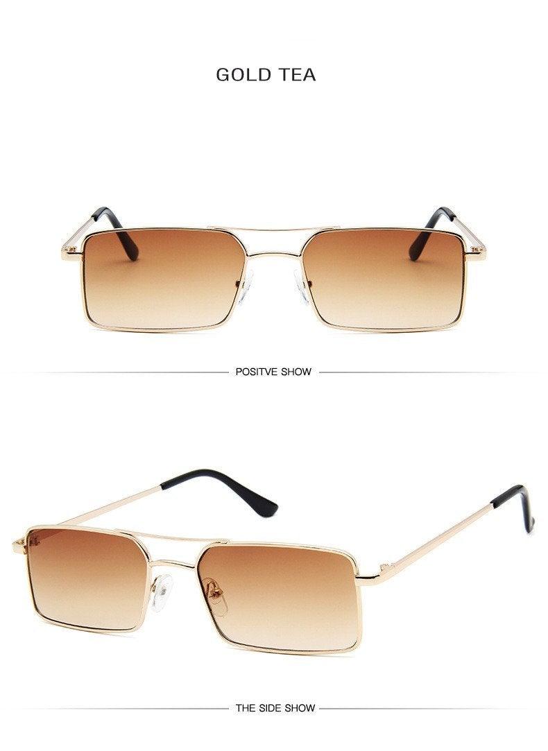 Retro Summer Rectangle Sunglasses – Lightweight Metal Frame Women's