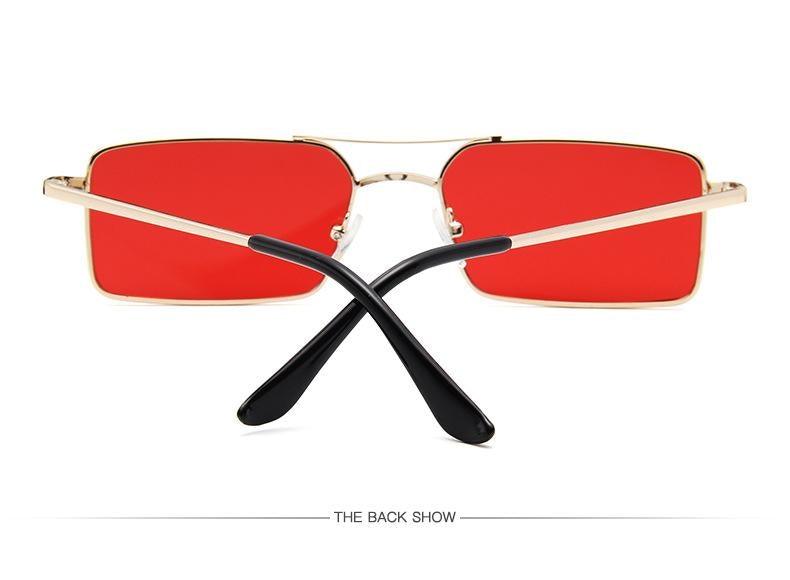 Retro Summer Rectangle Sunglasses – Lightweight Metal Frame Women's