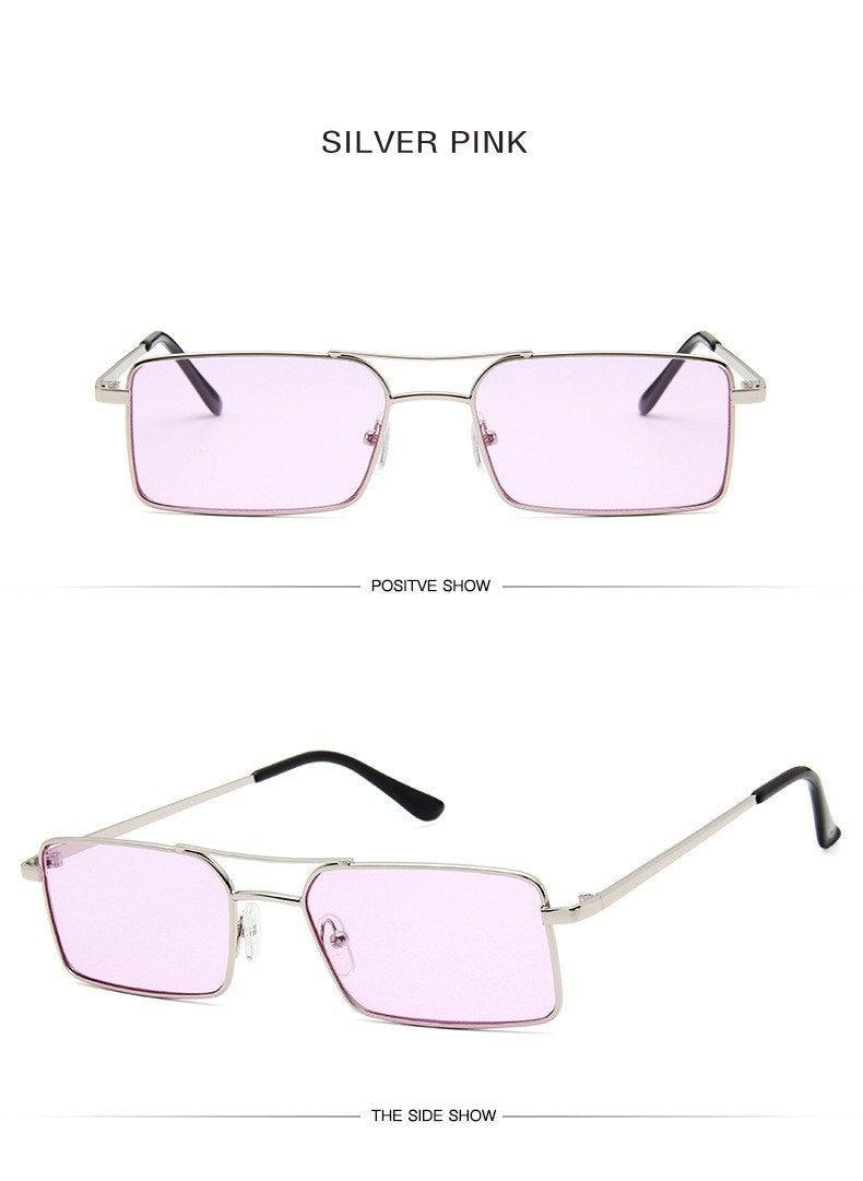Retro Summer Rectangle Sunglasses – Lightweight Metal Frame Women's