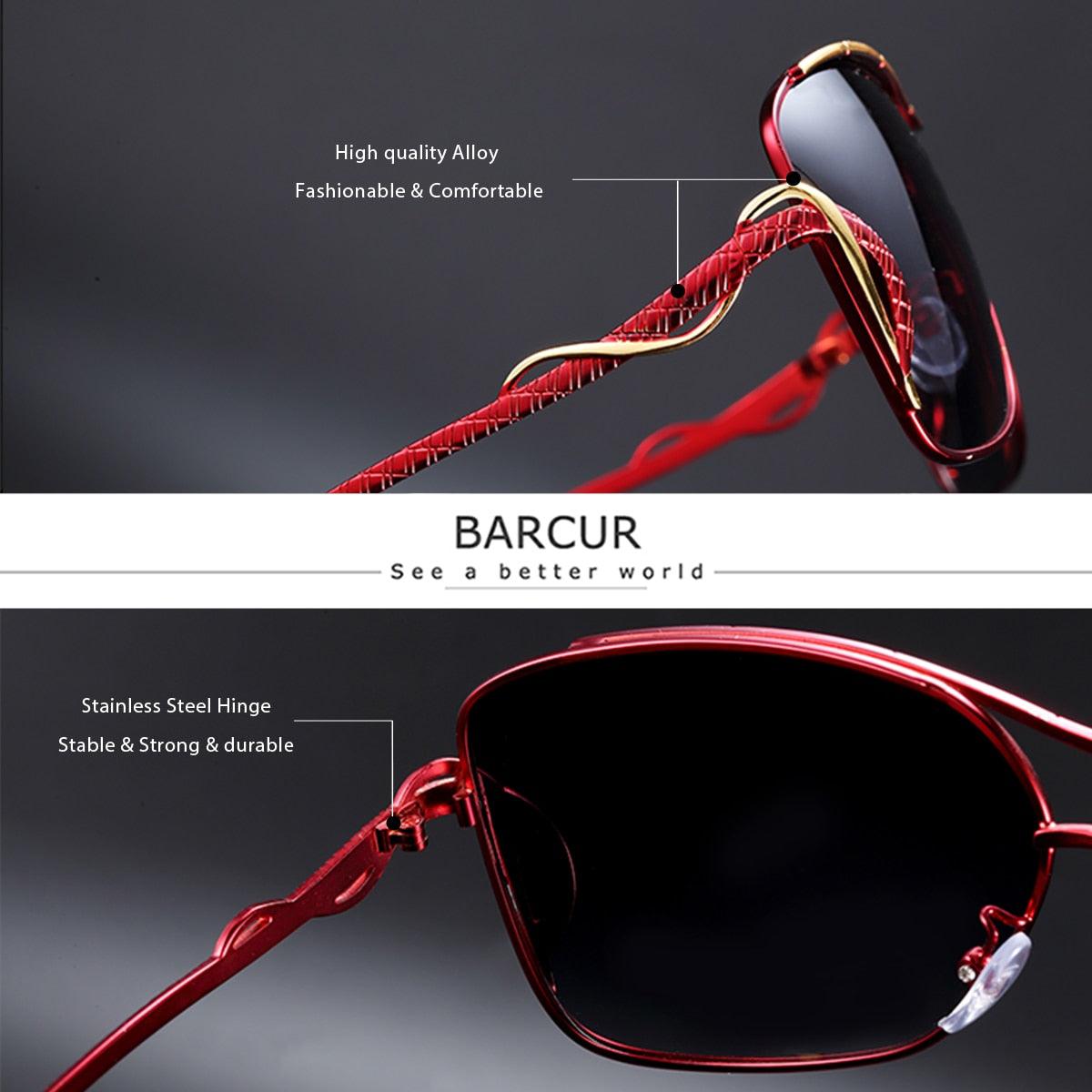 BARCUR Oversized Square Polarized Sunglasses Women