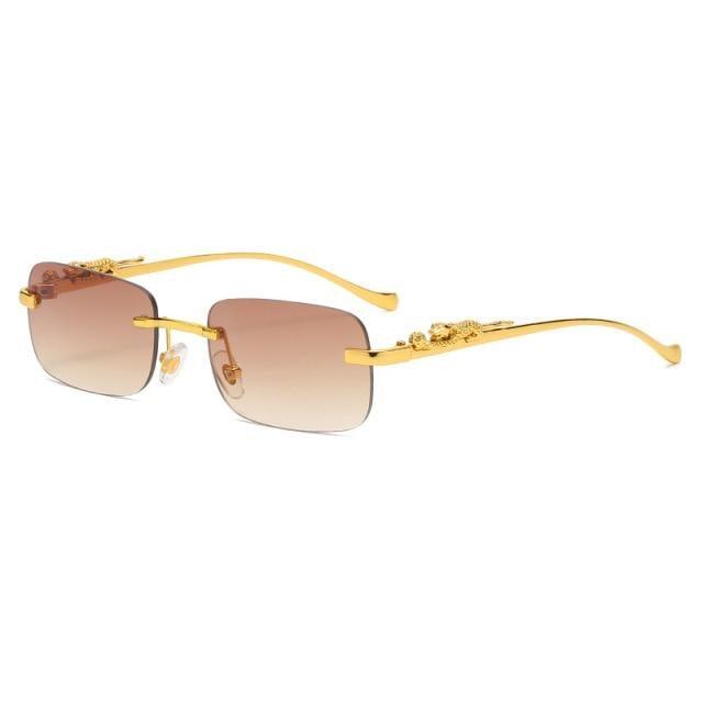 Vintage Square Metal Frame Sunglasses – UV400 Anti Blue Light