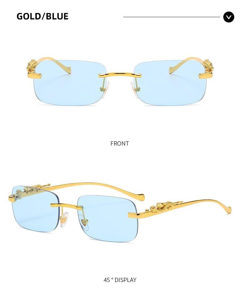 Vintage Square Metal Frame Sunglasses – UV400 Anti Blue Light