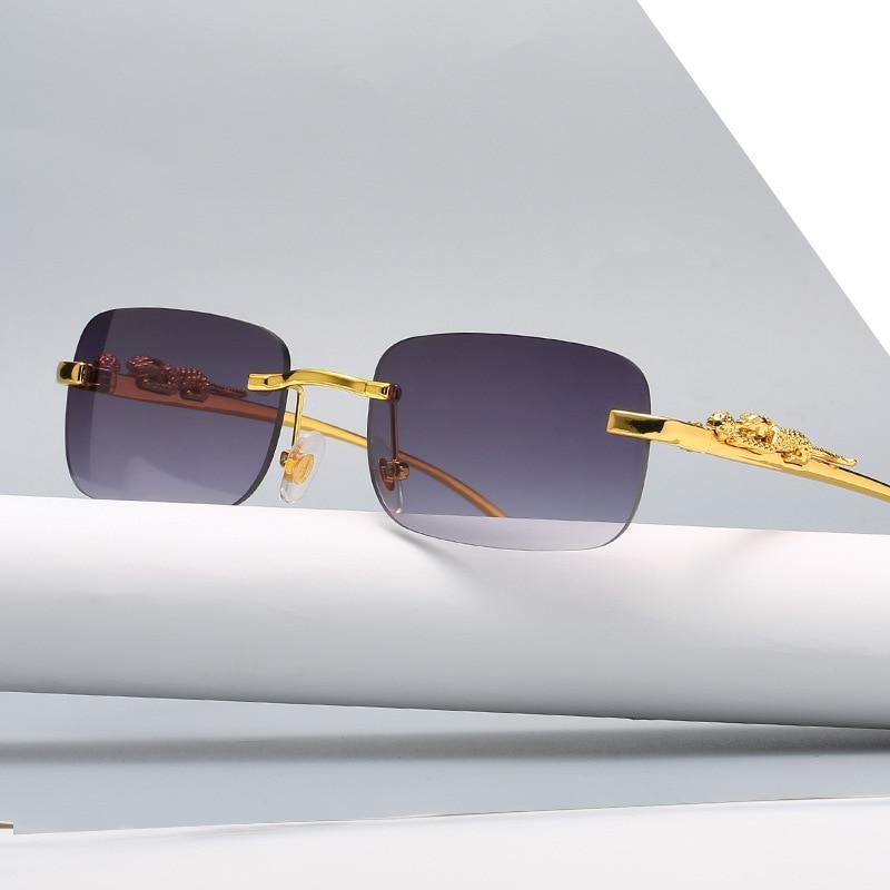 Vintage Square Metal Frame Sunglasses – UV400 Anti Blue Light