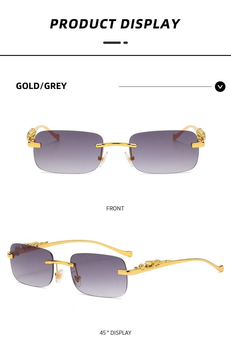 Vintage Square Metal Frame Sunglasses – UV400 Anti Blue Light