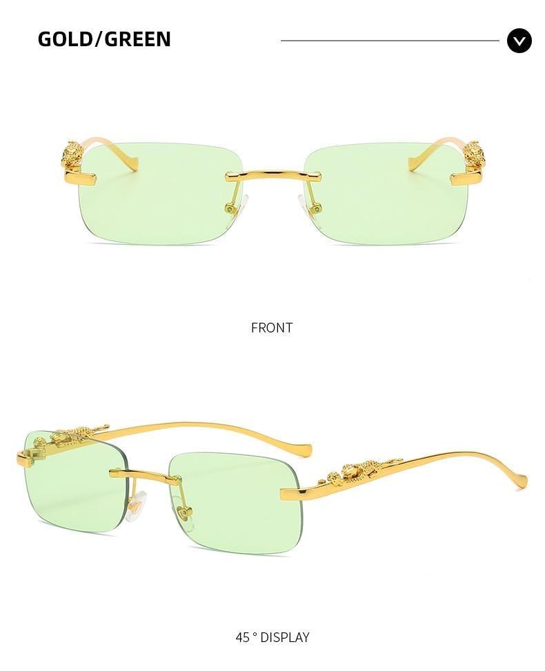 Vintage Square Metal Frame Sunglasses – UV400 Anti Blue Light