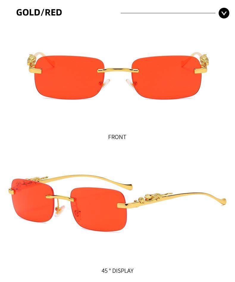 Vintage Square Metal Frame Sunglasses – UV400 Anti Blue Light
