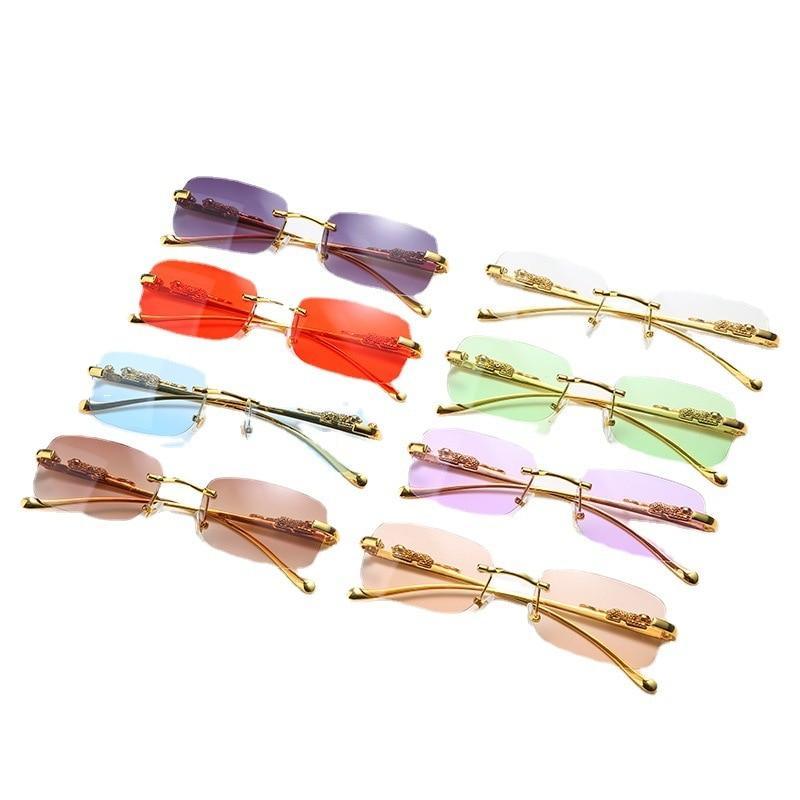 Vintage Square Metal Frame Sunglasses – UV400 Anti Blue Light