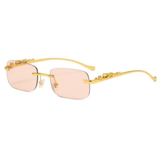 Vintage Square Metal Frame Sunglasses – UV400 Anti Blue Light