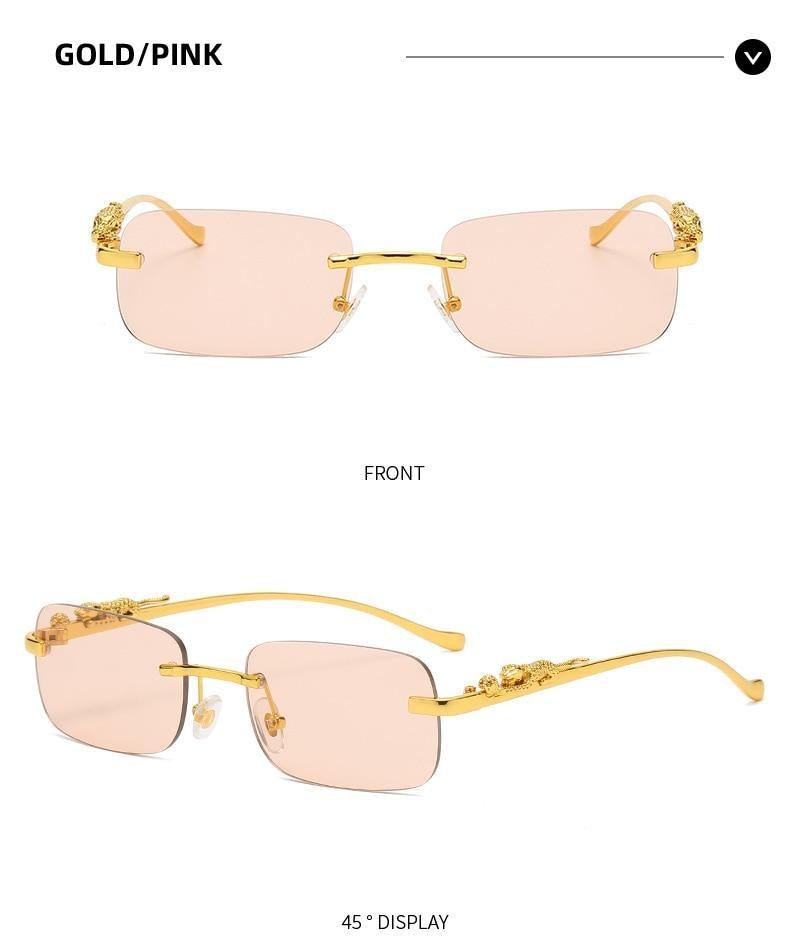 Vintage Square Metal Frame Sunglasses – UV400 Anti Blue Light
