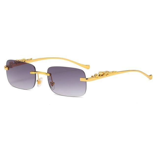 Vintage Square Metal Frame Sunglasses – UV400 Anti Blue Light