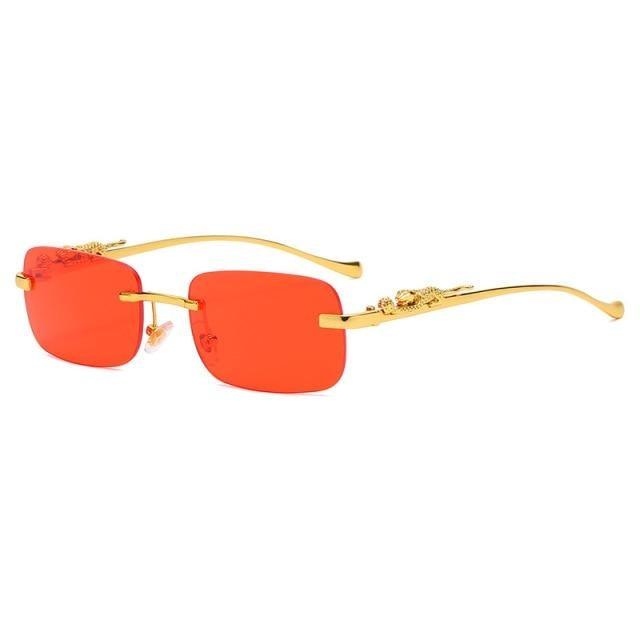 Vintage Square Metal Frame Sunglasses – UV400 Anti Blue Light
