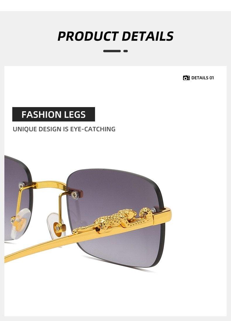Vintage Square Metal Frame Sunglasses – UV400 Anti Blue Light