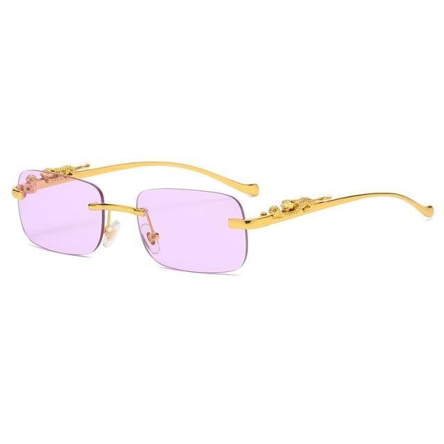 Vintage Square Metal Frame Sunglasses – UV400 Anti Blue Light