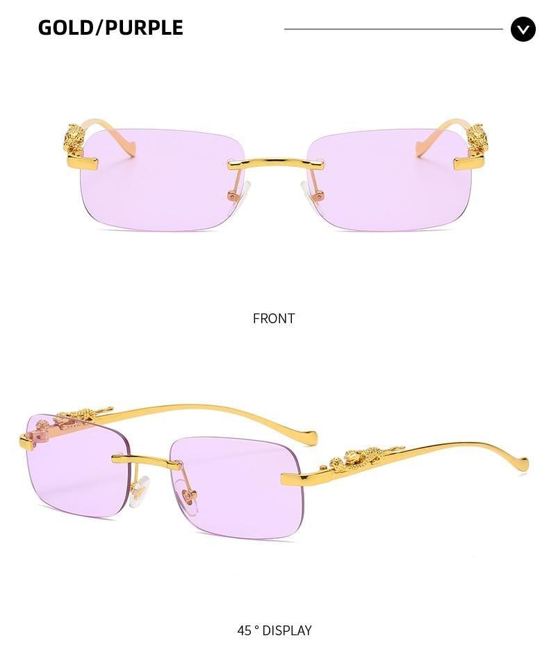 Vintage Square Metal Frame Sunglasses – UV400 Anti Blue Light
