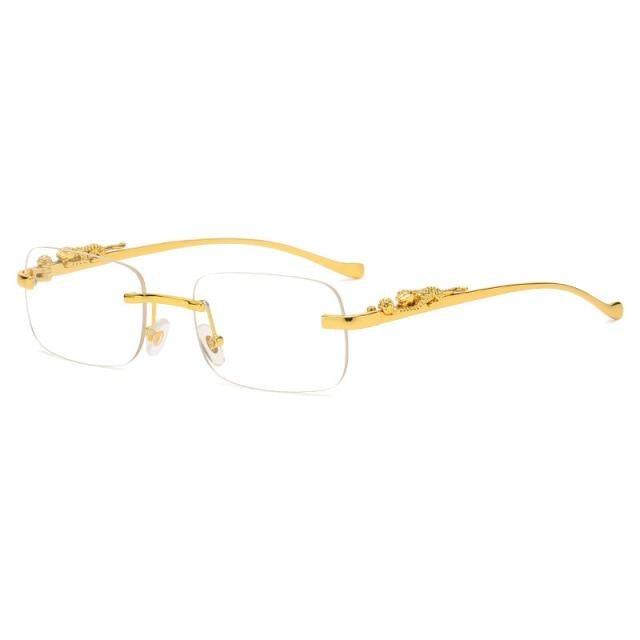Vintage Square Metal Frame Sunglasses – UV400 Anti Blue Light